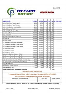 Cut'n'Paste Weed Gels Price List and Order Form